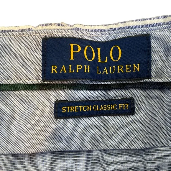 Polo Ralph Lauren Shorts Size 38 Blue Striped Seersucker Stretch Classic Fit - Picture 4 of 5